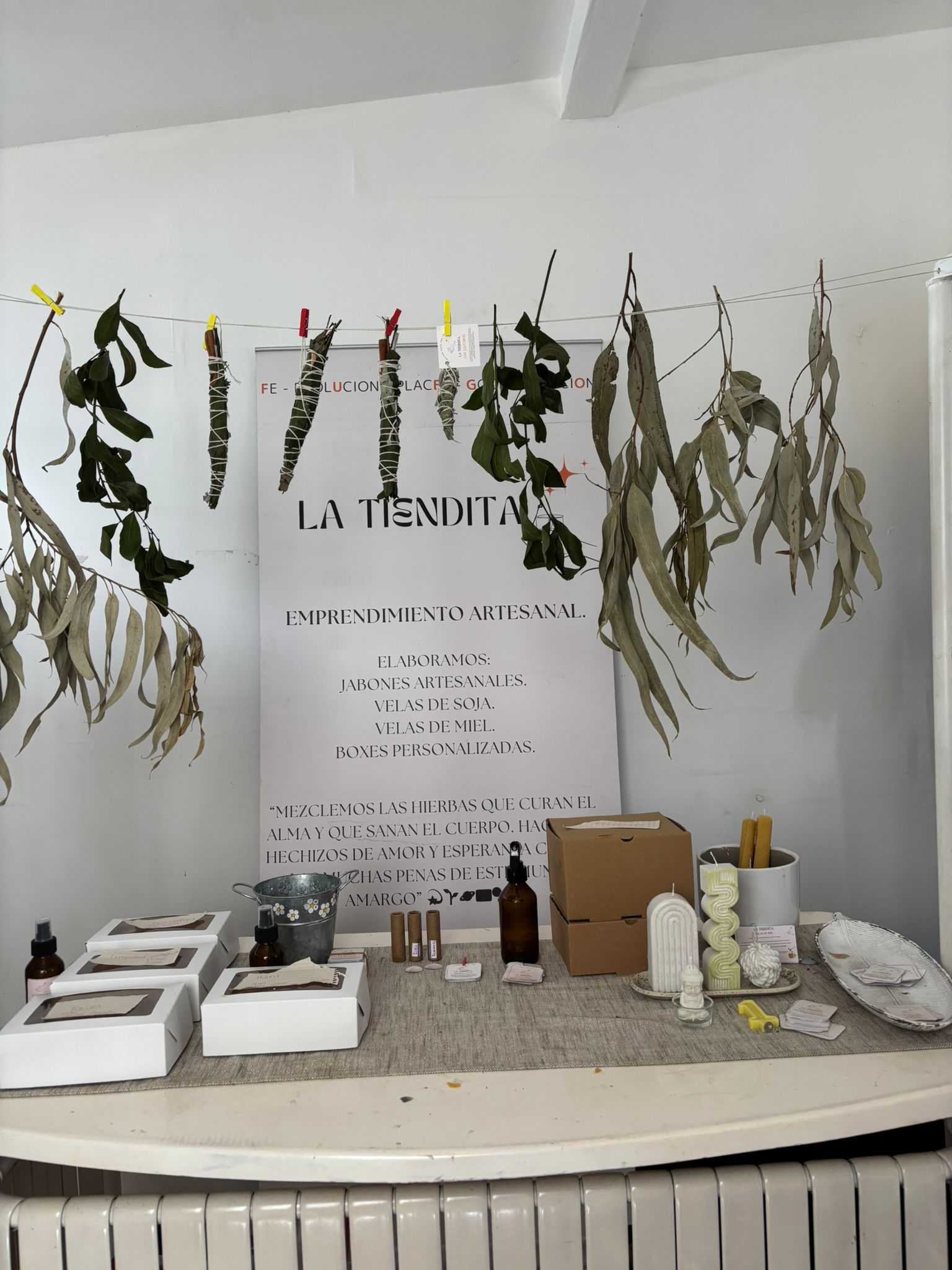 El taller — stand de La Tiendita con productos y plantas